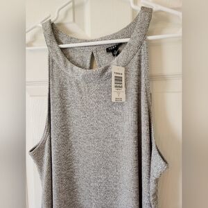 TORRID Sleeveless with Cut-Out. New with Tag. Silver. Size 3.